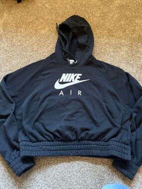 Nike Black Hoodie with White Swoosh Detail